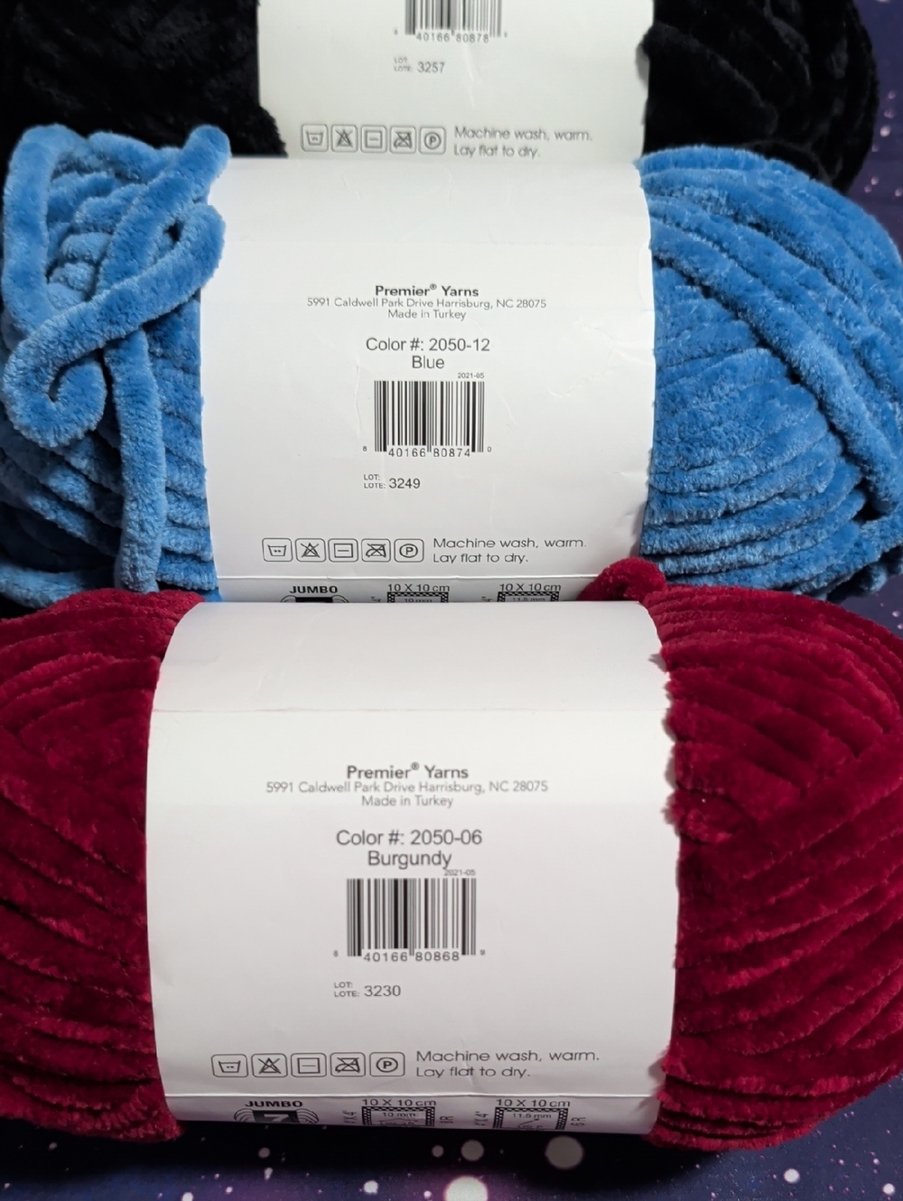 7 Brand New Skeins Premier Parfait XL Chenille Yarn Various Colors Smoke Free - Picture 6 of 10